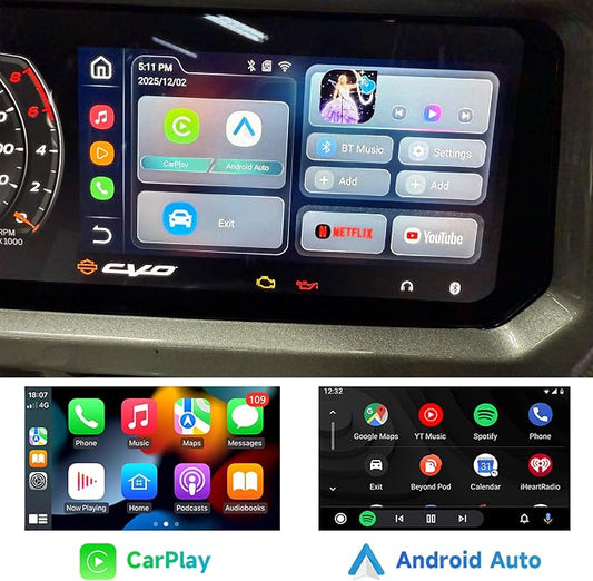 Wireless Android Auto & CarPlay AI Box for Harley 2024–2026 Road Glide, Street Glide & CVO/ST, Adds Android Support to Factory System, Plug & Play (AIBOX01)