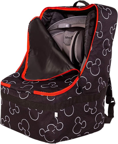J.L. Childress Disney Baby Padded Backpack Car Seat Bag - Travel Bag for Airplane, Fits Most Baby & Infant Car Seats, Boosters, & Carriers, For Gate or Baggage Check - Ultimate, Mickey Mouse, Black