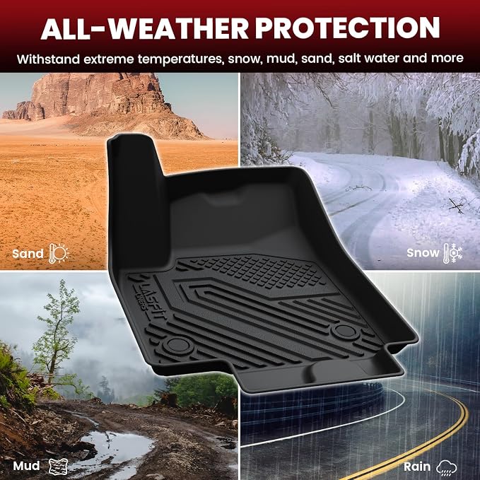 LASFIT Floor Mats & Trunk Mat & Backrest Mats for Acura Zdx 2024 2025 Cargo Mat All Weather TPE Mats Custom Fit Floor Liner for Mdx 1st & 2nd & 3rd Row Car Mats & Cargo Liner, Black, Easy to Clean