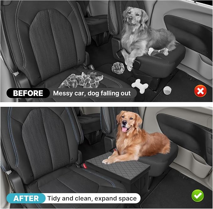Mixsuper Liner Car Seat Organizer for Chrysler Pacifica 2017-2025 2026, Console Organizer Backseat Box for Pacifica, Dog Toy Box Storage Bin Kids Toys Baby Supplies Travel Accessories