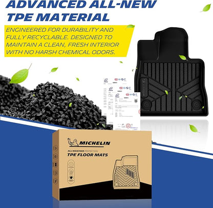 Michelin Vehicle Mats, All-Weather TPE Custom Fit Liner for 2020-2021 Ford Explorer 6-Seat XLT/Limited/ST/Platinum/Limited Hybrid, 2nd Row Captain Seats, Premier