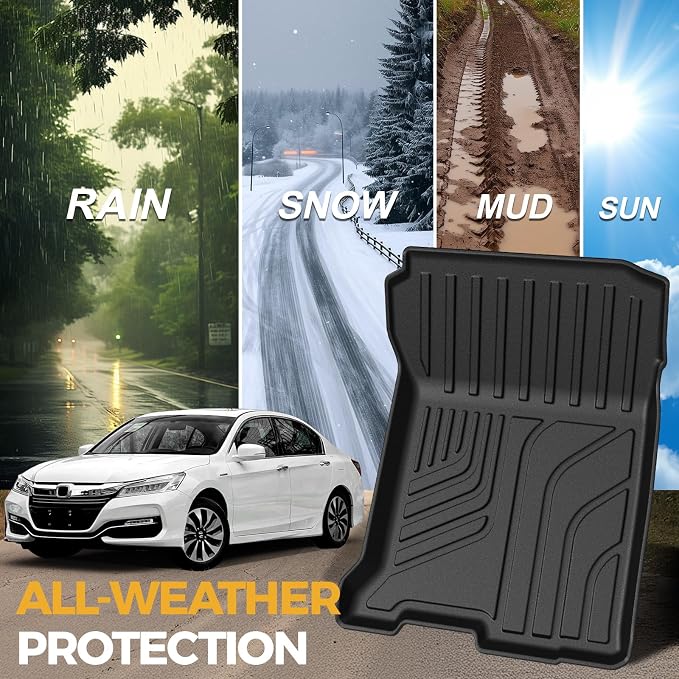 Floor Mats for Honda Accord 2013-2017, All Weather Floor Mats Trunk Cargo Liner and Door Sill Guards Accessories, Full Coverage Set (Fit Sedan Models)
