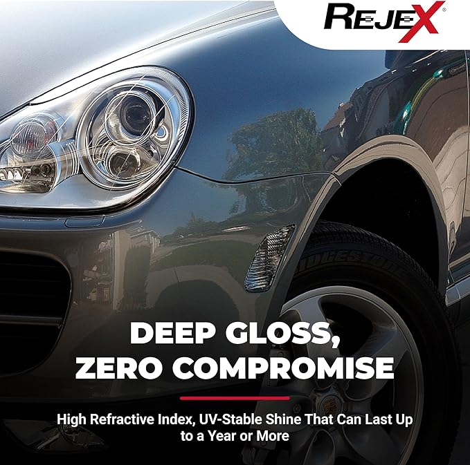 RejeX High Gloss Finish That Protects, Long-Lasting Polymer Coating for Cars, Trucks, Boats, RVs, Motorcycles, Aircraft, Glass, Painted Metal, Fiberglass, Acrylic, Gel Coat & Plastic Surface, 12 Fl Oz