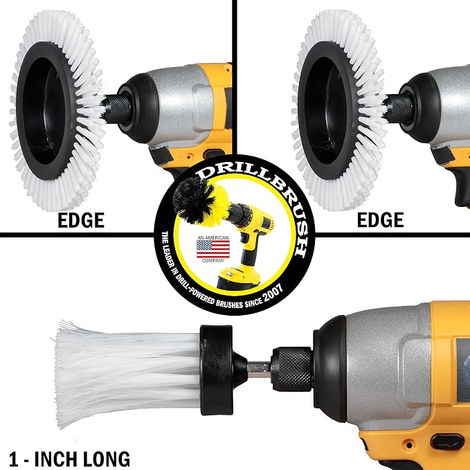 3 Pack Drill Brush Power Scrubber Cleaning Brush - Soft White Drill Brush Set - Car Detailing Kit - Cleaning Drill Brush Set for crevices and Hard to get to Areas - Power Scrubbing Brush for Drill