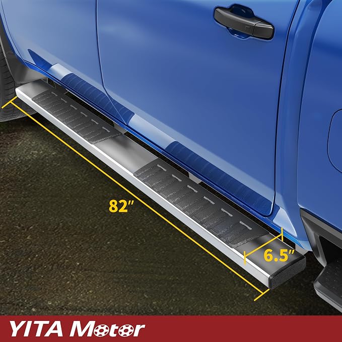 YITAMOTOR Running Boards Compatible with 2019-2026 Chevy Silverado/GMC Sierra 1500, 2020-2026 Silverado/Sierra 2500HD 3500HD Crew Cab(Excl. 2019 1500 LD), 6.5'' Stainless Steel Side Steps Nerf Bars