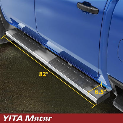 YITAMOTOR Running Boards Compatible with 2019-2026 Chevy Silverado/GMC Sierra 1500, 2020-2026 Silverado/Sierra 2500HD 3500HD Crew Cab(Excl. 2019 1500 LD), 6.5'' Stainless Steel Side Steps Nerf Bars