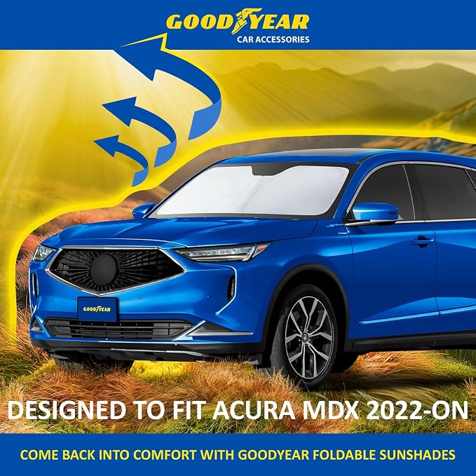Goodyear Foldable Windshield Sunshade for Acura MDX 2022-2026, Car Accessories, Sunshade Cover, Sun Shade Car Windshield, Window Sun Blocker - GY008218