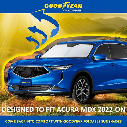 Goodyear Foldable Windshield Sunshade for Acura MDX 2022-2026, Car Accessories, Sunshade Cover, Sun Shade Car Windshield, Window Sun Blocker - GY008218