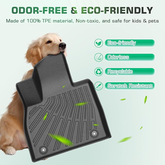 Floor Mats for Chevy Traverse 2009-2017 | Buick Enclave 2008-2017 | GMC Acadia 2007-2017 | Saturn Outlook 2007-2010, All Weather Custom Fit for Chevrolet Traverse Front & 2nd 3rd Row & Trunk Mat