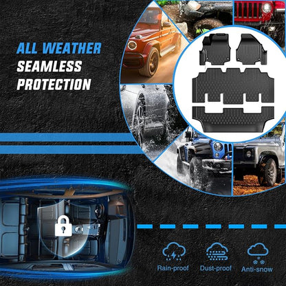Nilight TPE Floor Mats for Chrysler Pacifica 2017 2018 2019 2020 2021 2022 2023 2024 2025 2026 (Not Hybrid) All Weather Custom Fit Heavy Duty Floor Liners