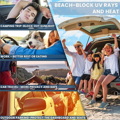 for Audi Q7 2016-2026 Windshield Sun Shade - 4 Layers Car Sunshades for Front Windows Shade Cover Custom Fit Q7 SUV Sun Visor 250T Retractable Shade Blocks UV Rays Car Accessories