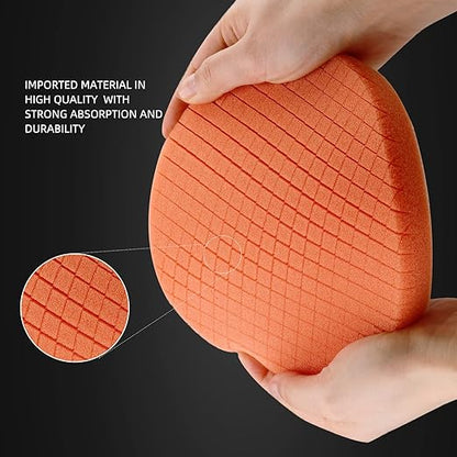 T40 Orange Medium-Cut Foam Polishing Pads, SPTA 3Pcs 6.5 Inch Face for 6 Inch 150mm Backing Plate Compound Buffing Sponge Pads for Car Buffer Polisher Compounding, Polishing and Waxing -X00224Y6O3