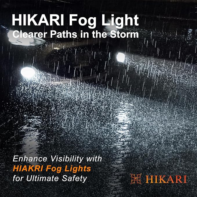 HIKARI WINGS H7 Fog Light, 80000LM Pure White 6000K LED Bulbs, Plug & Play IP68 Waterproof Pack of 2