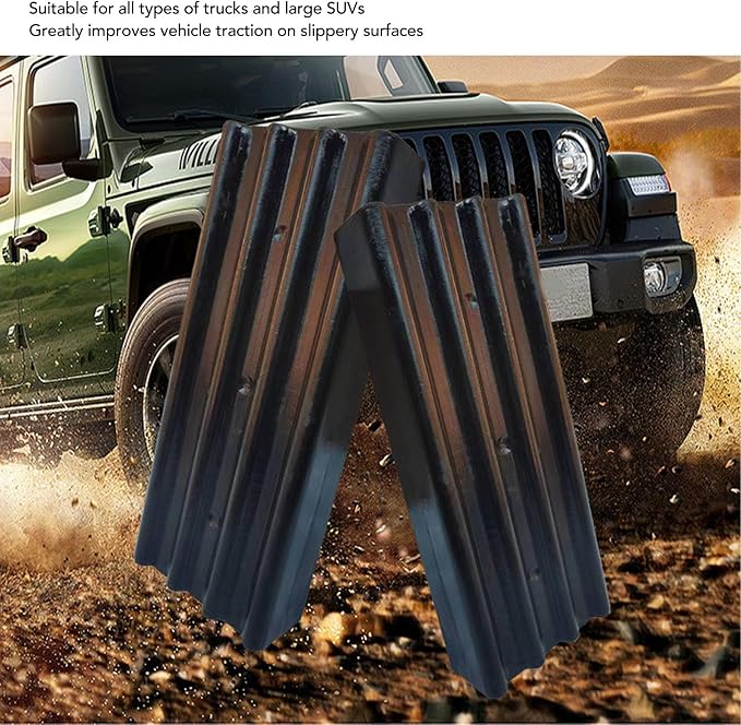 2 Pcs Tire Traction Straps with Work Gloves, Emergency Anti Slip Traction Straps for Trucks and Large SUVs, Non Slip Tire Recovery Device for Snow Mud Ice