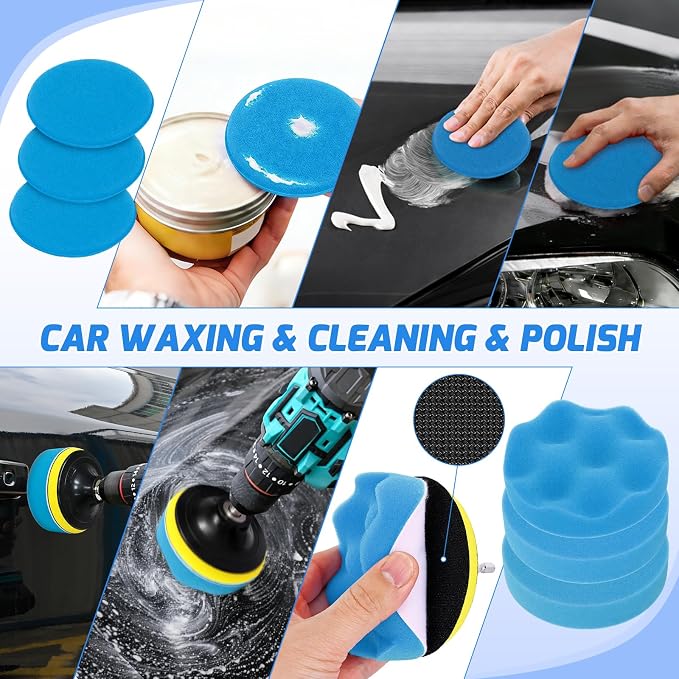 Nilight 52PCS Car Detailing Kit Auto Cleaning Tools Wash Set with Storage Carry Bag Home Use for Interior Exterior Deep Clean Polish Car Care Windshield Dashboard Seat Air Vents Wheels Tires, Blue
