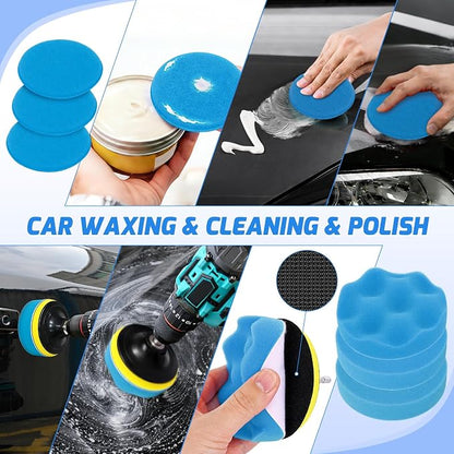 Nilight 52PCS Car Detailing Kit Auto Cleaning Tools Wash Set with Storage Carry Bag Home Use for Interior Exterior Deep Clean Polish Car Care Windshield Dashboard Seat Air Vents Wheels Tires, Blue