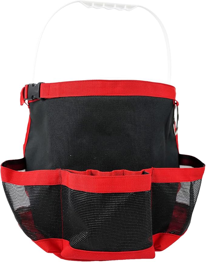 MELOTOUGH Bucket Car Wash Tool Organizer for Garden Tools Fit 3.5 to 5 Gallon Bucket (Red)
