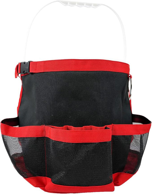 MELOTOUGH Bucket Car Wash Tool Organizer for Garden Tools Fit 3.5 to 5 Gallon Bucket (Red)