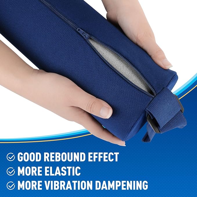 CushZone Seat Cushion, Lumbar Roll Support Pillow for Office Chair, Car, Gaming Chair, Memory Foam Back Cushion with Washable Cover for Relieving Back Pain & Improving Posture,Blue