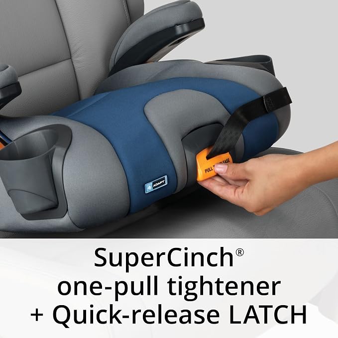 Chicco KidFit Adapt Plus 2-in-1 Belt-Positioning Booster Car Seat, Backless and High Back Booster Seat, for Children Aged 4 Years and up and 40-100 lbs., Ember/Black