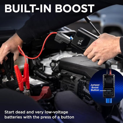 Car Battery Jump Starter, 12V Portable Jump Starter Battery Pack, Jumper Cables, Storage Case, USB-A/USB-C Cable, Rechargeable, Power Bank, Emergency Flashlight, 1200A Peak Current, 83603