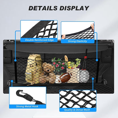 Karltys Cargo Net for Toyota RAV4 2019-2026 Trunk Net | Envelope Style Elastic Mesh Net | Heavy Duty Metal Hooks | Toyota RAV4 Accessories