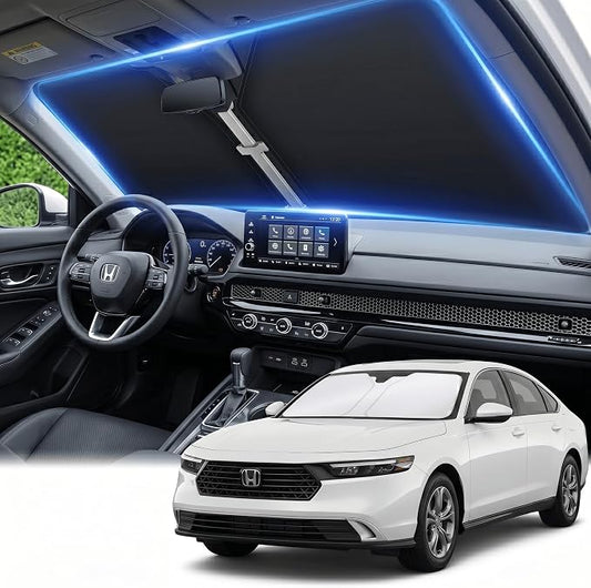 for Honda Accord 2023 2024 2025 2026 Windshield Sun Shade - Foldable Front Window Shade Windshield Cover Custom Fit Honda 11th Gen Accessories Sun Visor Shade Blocks UV Rays Accessories