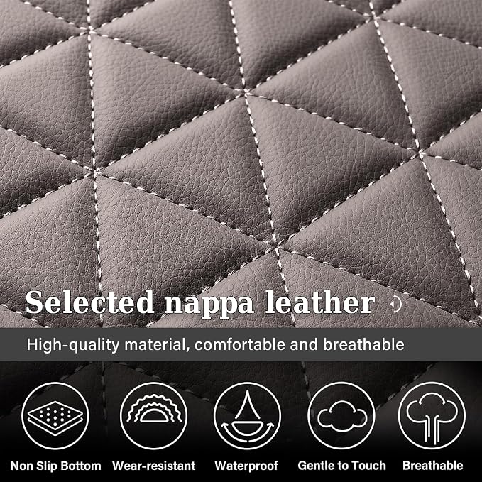 Coverado Car Seat Covers Compatible with Dodge Ram 2002-2026 1500 2500 3500 Pickup Limited Laramie Big Horn Waterproof Leather Seat Protectors Fit for Dodge Ram Crew Cab& Quad Cab(Front, Coffee)
