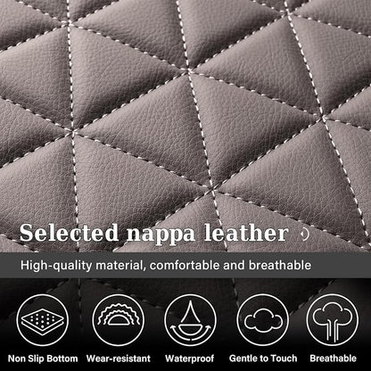 Coverado Car Seat Covers Compatible with Dodge Ram 2002-2026 1500 2500 3500 Pickup Limited Laramie Big Horn Waterproof Leather Seat Protectors Fit for Dodge Ram Crew Cab& Quad Cab(Front, Coffee)