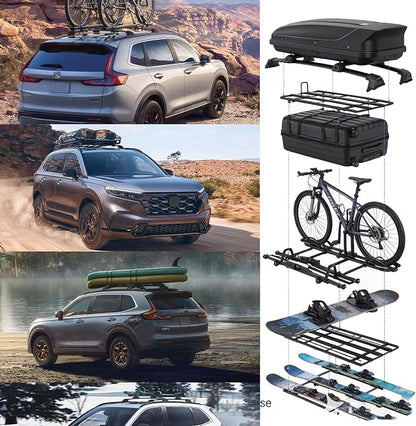 220lbs Roof Racks Cross Bars, Compatible with Honda CRV CR-V 2023 2024 2025 (Only for Side Rails), Heavy Duty Aluminum Roof Rails Crossbars Rooftop Luggage Racks Carrier Snowboard Skiboard Black