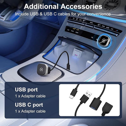 Wireless CarPlay & Android Auto Adapter: 2026 Upgraded Mini Plug & Play CarPlay Dongle - Convert Wired to Wireless - Fast Stable Connection, No Delay for for iOS 10+ & Android 11+, 2017+ Cars