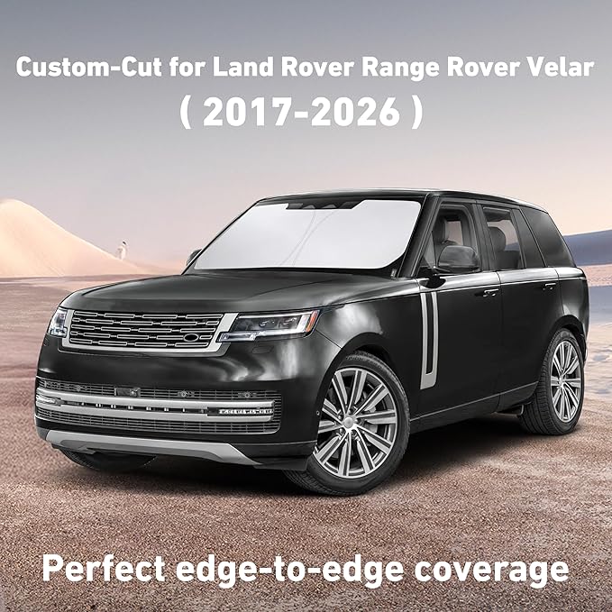 EcoNour Windshield Sunshade Compatible for Land Rover Range Rover Velar 2017-2024 2025 2026, Sun Visor for Front Windshield & Window Sun Shade Cover, UV Heat Blocker & Protector, Car Accessories