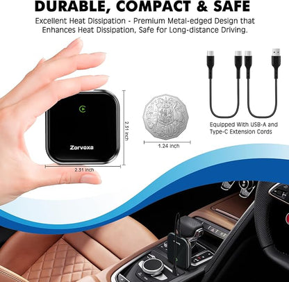 2026 Wireless Carplay Adapter for iPhone,3 Second Auto Connect, No Screen delay, Ultra Mini Design, Plug & Play By USB-A/Type-C Compatible with iOS 10+ and Cars with Factory Wired CarPlay