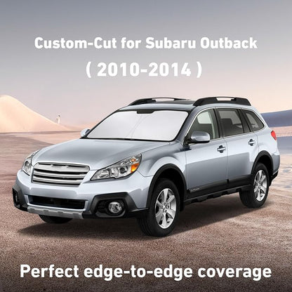 EcoNour Windshield Sunshade Compatible for Subaru Outback 2010-2012 2013 2014, Sun Visor for Front Windshield & Window Sun Shade Cover, UV Heat Blocker & Protector, Car Accessories