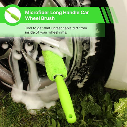 7-in-1 Car Detailing Kit - Powerful Multi-Purpose Complete Auto Cleaning Set with Telescopic Mop, Microfiber Mitt, Towel, Wheel & Interior Brushes