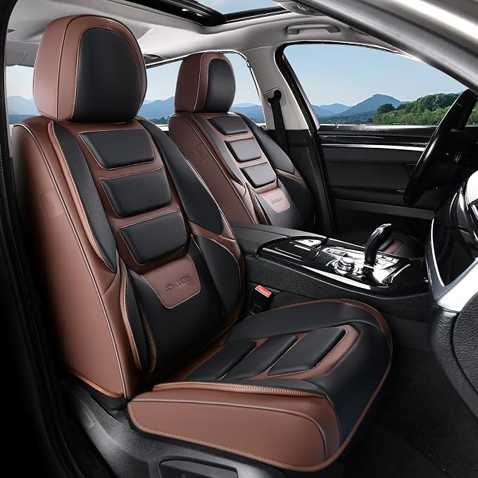 Coverado Car Seat Covers, Front Covers for Cars, Car Seat Cover Front Seats, Car Seat Protector Waterproof, Leather Car Seat Cushion, Universal Interior Covers Seat Protectors for Most Cars
