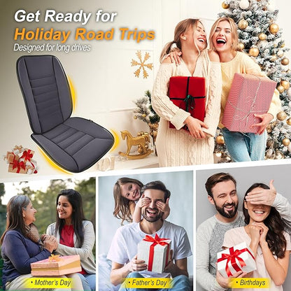 kingphenix 5-Piece Memory Foam Car Seat Cushion Set with Full Back Support Pillow, Comfort for Long Drives & Road Trips, Universal Automotive Comfort for Most Car, Van, Truck, SUV, Dark Grey