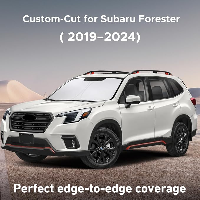 EcoNour Windshield Sunshade Compatible for Subaru Forester 2019-2022 2023 2024, Sun Visor for Front Windshield & Window Sun Shade Cover, UV Heat Blocker & Protector, Car Accessories