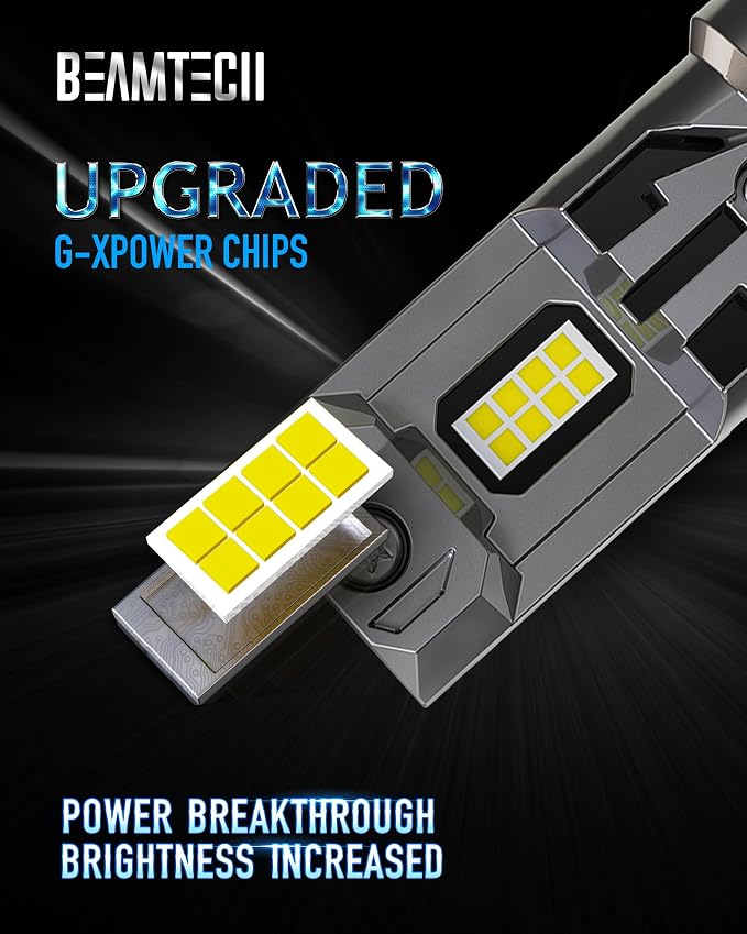 BEAMTECH H7 Light Bulbs, No Adapter Needed, 500% Brightness 6500K White, Off-Road Used Fog Light, Pack of 2