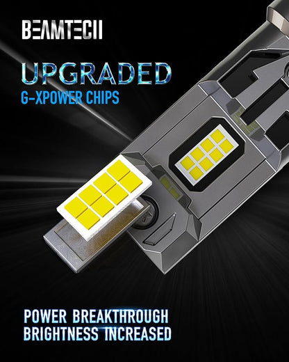 BEAMTECH H7 Light Bulbs, No Adapter Needed, 500% Brightness 6500K White, Off-Road Used Fog Light, Pack of 2