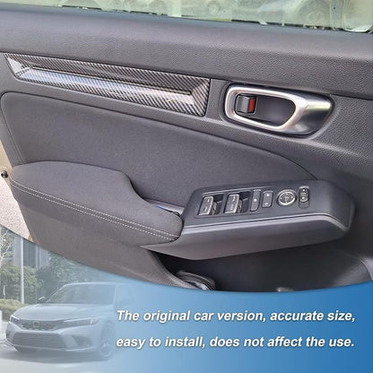 Carbon Fiber Interior Door Panel Cover Compatible with 2022-2026 11th Gen Honda Civic