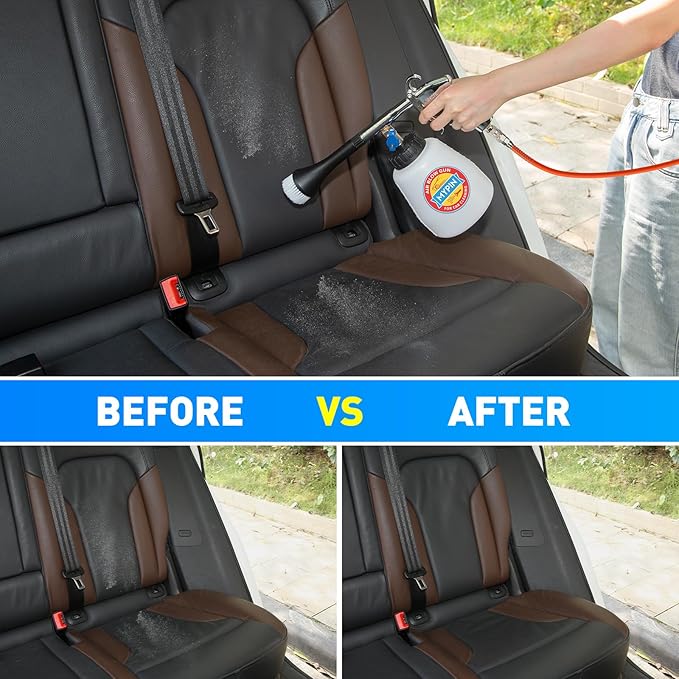 Aluminium Car Cleaning Gun Set with Tapered Nozzle, 6-9.2Bar High Pressure Air Blow Gun with 2 Set Nozzle, Pressure Air Blower Blow Gun Producing Powerful Blast of Air for Cleaning Cars, Velvet, etc