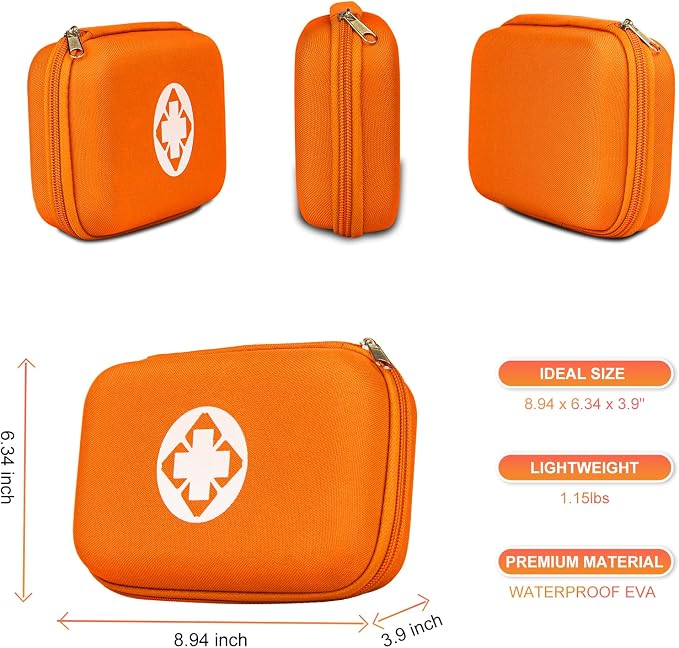 Small-Waterproof Car First-Aid Kit Emergency-Kit - Orange 273Piece Camping Equipment for Camping Hiking Home Travel YIDERBO