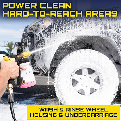 Foam King Short Pressure Washer Gun Handle, Snub Nose Power Washer with Swivel, 3/8" NPT Male & 1/4" Quick Connect, Foam Cannon Attachment for Car Wash, The Snubster for Easy Cleaning