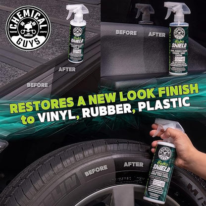 Chemical Guys HydroShield Vinyl, Rubber & Plastic Ceramic Shine Coating - Plastic Restorer for Interior & Exterior Trim, Tires & Trim - Restores Shine, Safe for Cars, Trucks & RVs, 16 fl oz