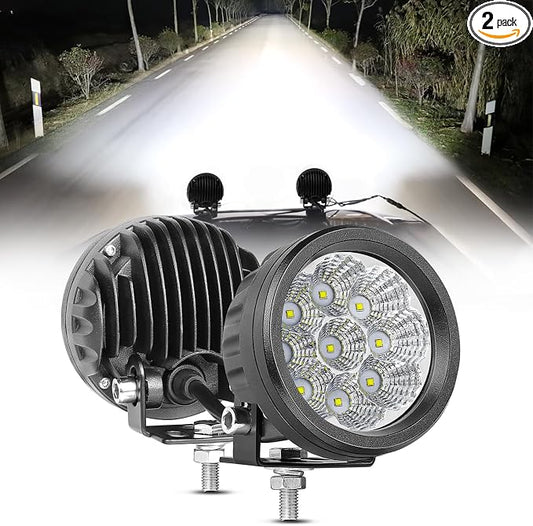 ACEC SHOP Round LED Pods 2PCS 54W 3.5 Inch Round Off Road Lights Fog Lights Offroad Driving Light Flood Light Bars LED Ditch Pods for Wrangler Pickup Truck Toyota SUV UTV ATV Boat