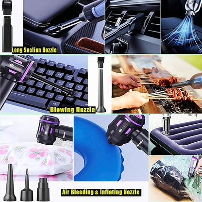 Airpollo® Car Vacuum Portable Cordless Handheld Cleaner Aspiradora para Carro, 4 in 1 with LED Screen V2 Portable 29000 Pa Suction Air Blower, Rechargeable High Power for Home, Long Lasting Battery