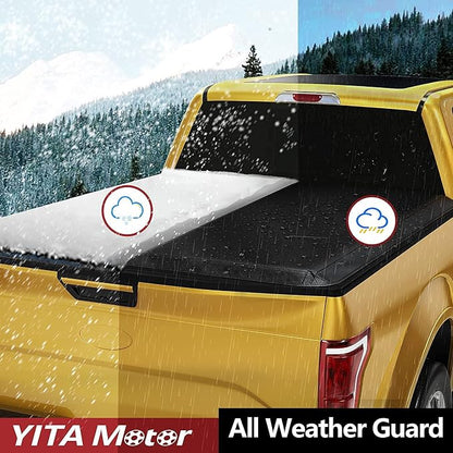 YITAMOTOR Soft Quad Fold Truck Bed Tonneau Cover Fits for Dodge Ram 1500 New Body Style 2019 2020 2021 2022 2023 2024 2025 2026, Fleetside 5.7 ft Bed Without Rambox