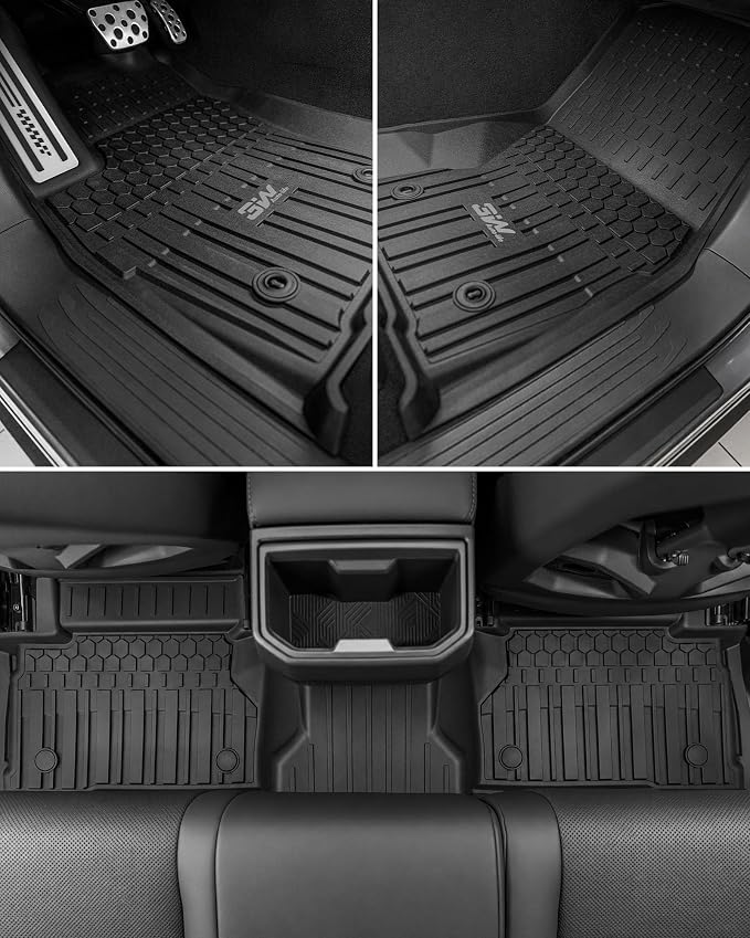 3W Floor Mats for Toyota Tacoma 2024-2026 Double Cab Auto Tran(Not Fit Hybrid & XtraCab) with Metal Pedals, TPE All Weather Custom Fit Floor Liner for Tacoma TRD/SR/SR5/limited Car Liners.