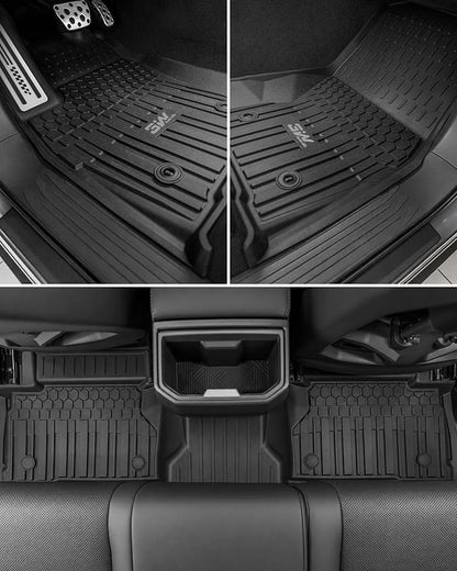 3W Floor Mats for Toyota Tacoma 2024-2026 Double Cab Auto Tran(Not Fit Hybrid & XtraCab) with Metal Pedals, TPE All Weather Custom Fit Floor Liner for Tacoma TRD/SR/SR5/limited Car Liners.